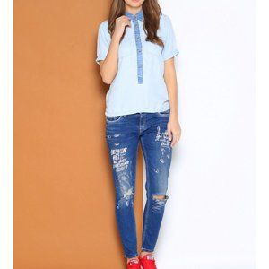 Pepe Jeans dámská světle modrá jeanová košile Berta - XS (000)